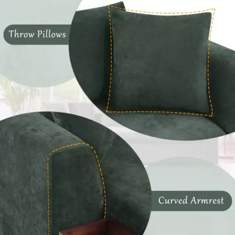 Divano Sezionale Moderno a L Merax in Tessuto Chenille con Vano Contenitore in Legno e Cuscini Decorativi