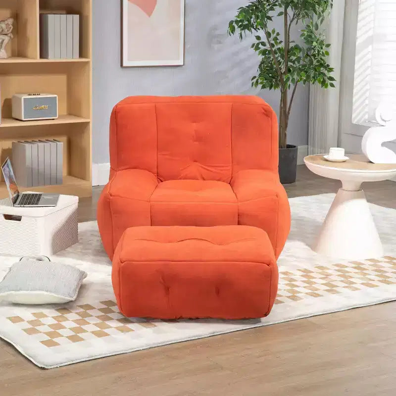Poltrona sacco morbida per adulti, divano pigro super morbido con memory foam e pouf, poltrona moderna per salotto, camera da letto, appartamento