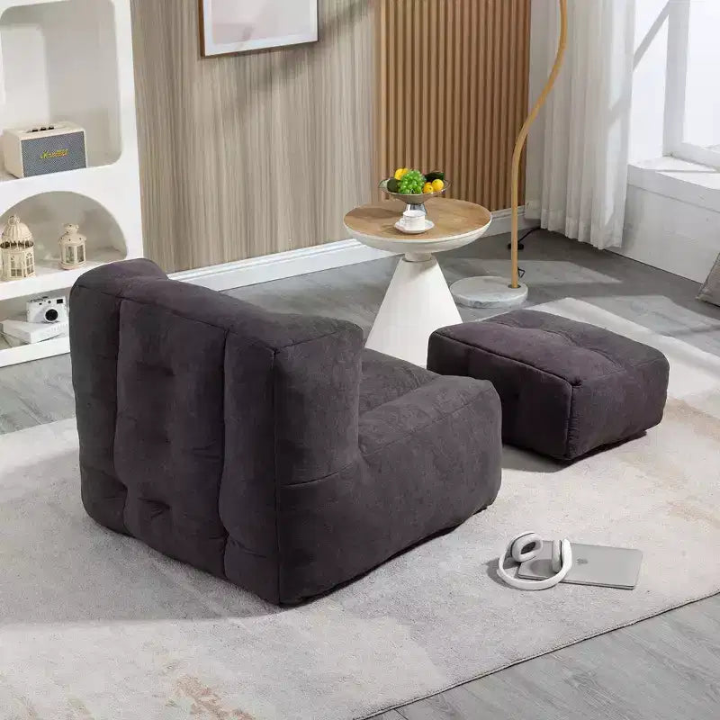 Poltrona sacco morbida per adulti, divano pigro super morbido con memory foam e pouf, poltrona moderna per salotto, camera da letto, appartamento