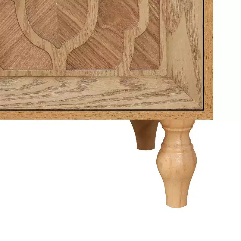Mobile con ante scolpite a fiori e ripiani regolabili GDFStudio Mid Century Modern 62,99''