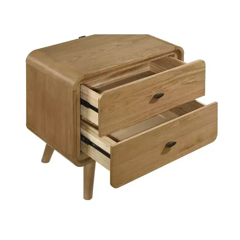 Comodino Robyn con 2 cassetti, color frassino chiaro