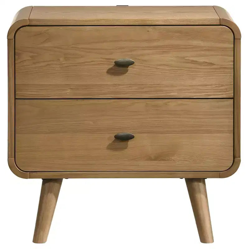 Comodino Robyn con 2 cassetti, color frassino chiaro