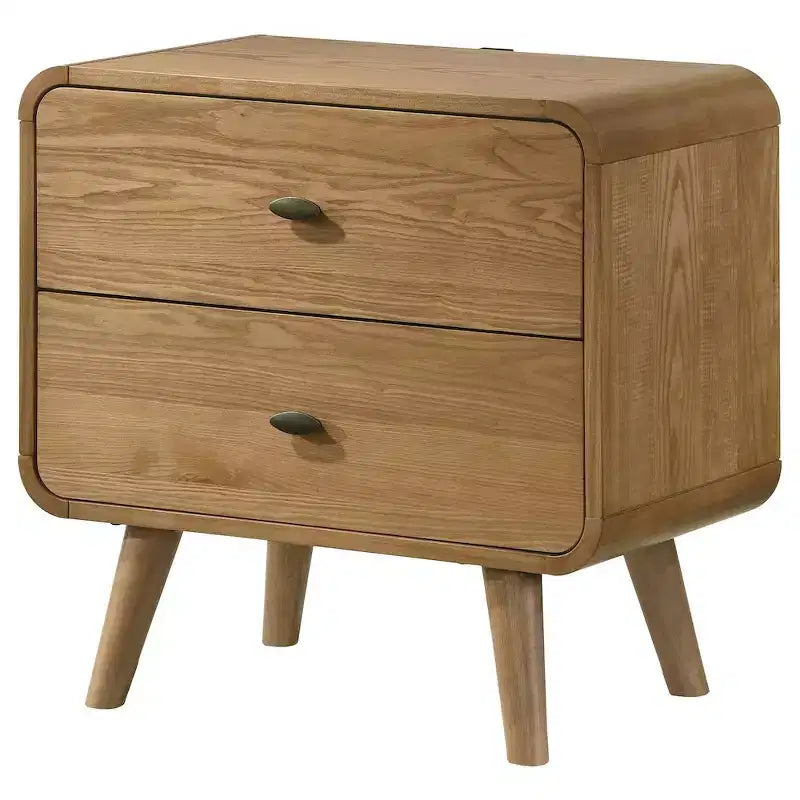 Comodino Robyn con 2 cassetti, color frassino chiaro