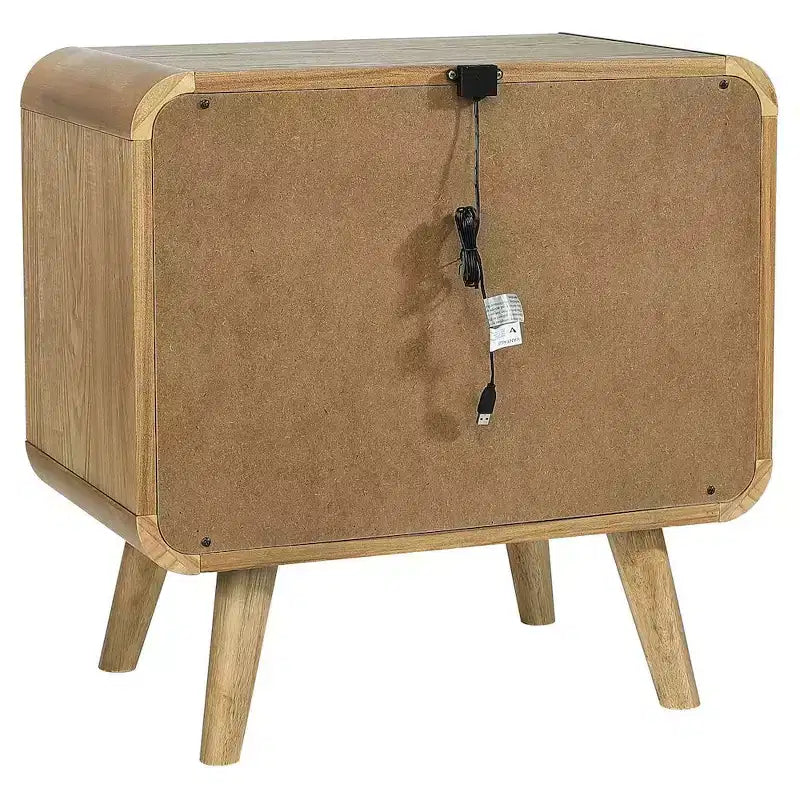 Comodino Robyn con 2 cassetti, color frassino chiaro