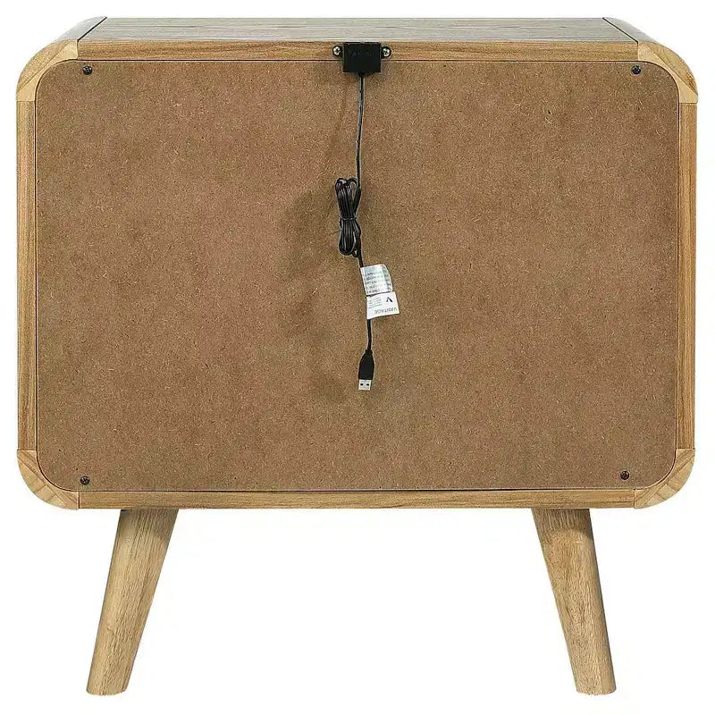 Comodino Robyn con 2 cassetti, color frassino chiaro