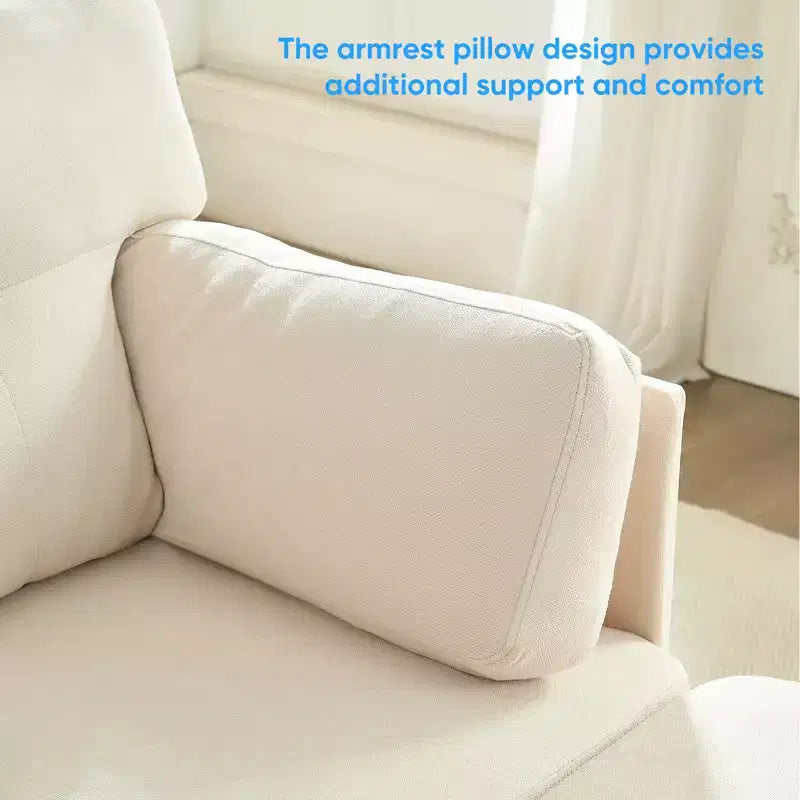 Mjkone Divano componibile modulare trasformabile, divano imbottito in tessuto comodo a 4 posti con pouf mobili