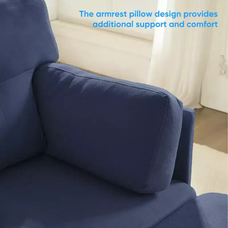 Mjkone Divano componibile modulare trasformabile, divano imbottito in tessuto comodo a 4 posti con pouf mobili
