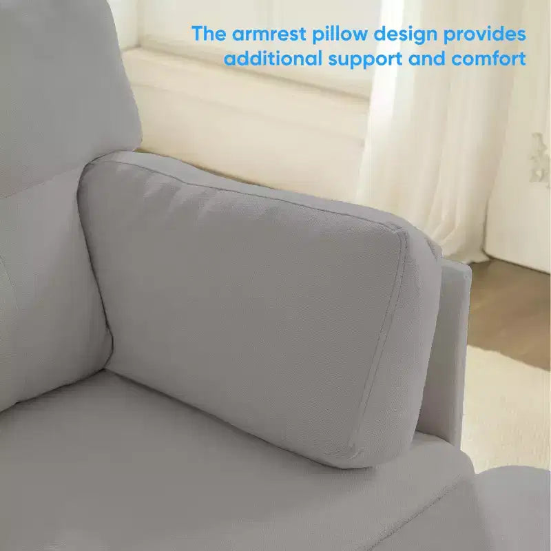 Mjkone Divano componibile modulare trasformabile, divano imbottito in tessuto comodo a 4 posti con pouf mobili