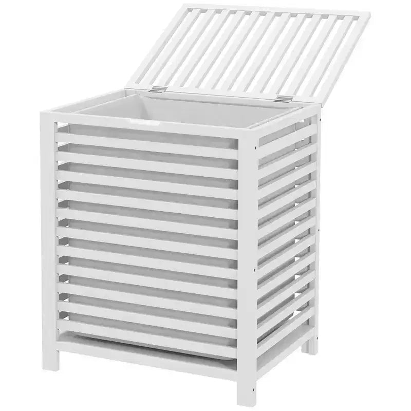 Cesto portabiancheria in bambù HOMCOM con coperchio, cesto portabiancheria con sacco interno rimovibile, 50,1 x 36,2 x 59,7 cm, caffè