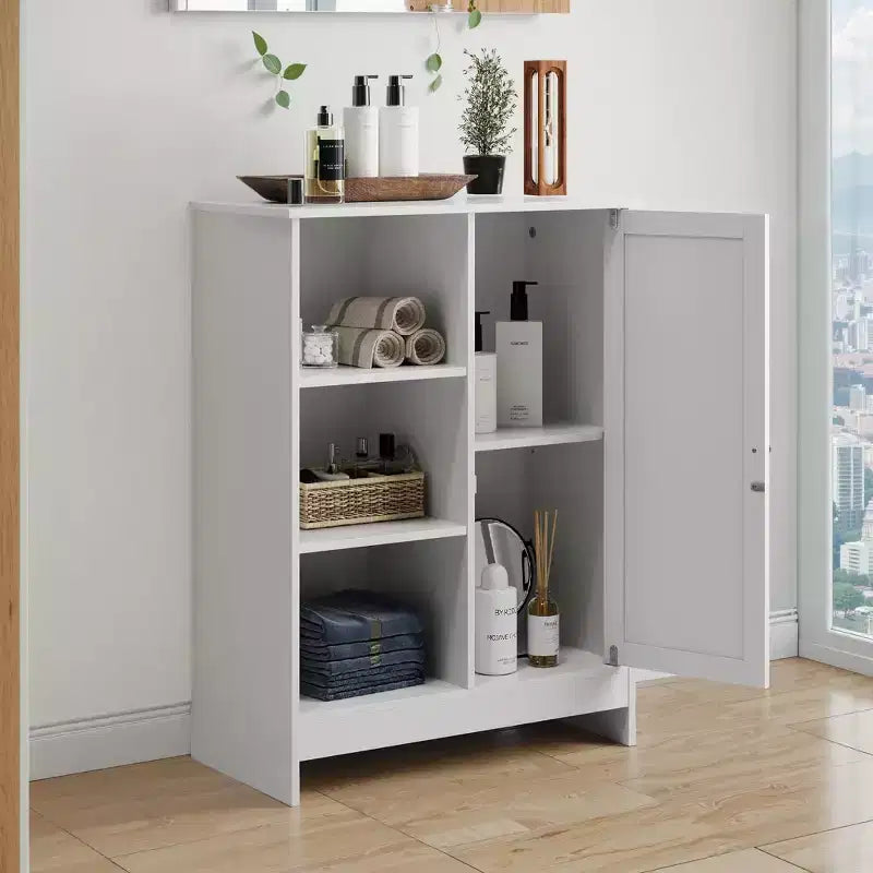 GDFStudio Azir Mobiletto contenitore indipendente da 60 cm stile rustico con anta e ripiani regolabili