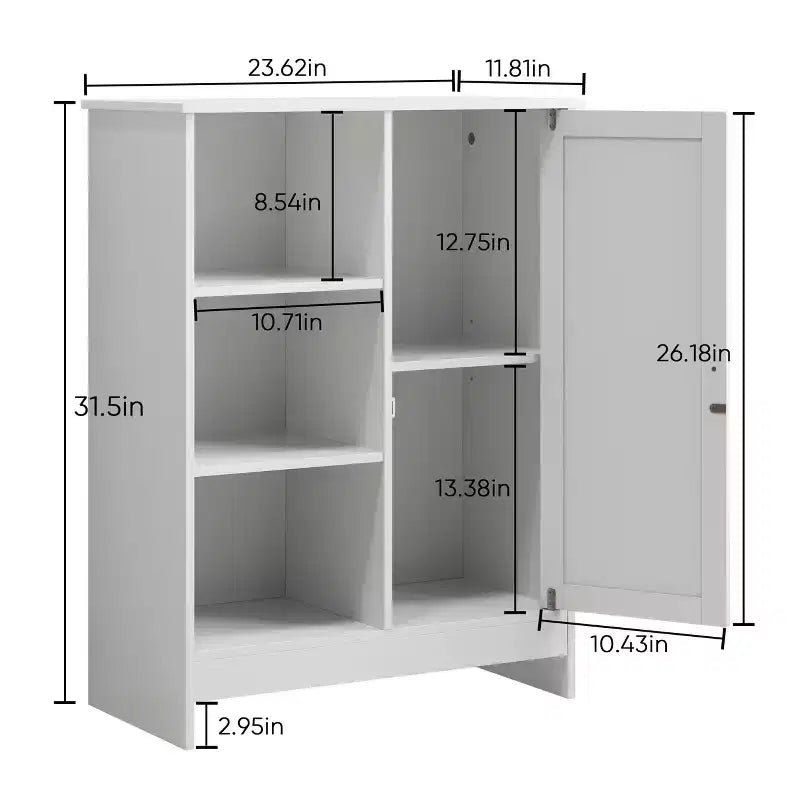 GDFStudio Azir Mobiletto contenitore indipendente da 60 cm stile rustico con anta e ripiani regolabili