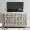 GDFStudio Hwei Modern 55.12'' Storage Cabinet with 4 Diamond-shaped Relief Doors and Adjustable Shelves