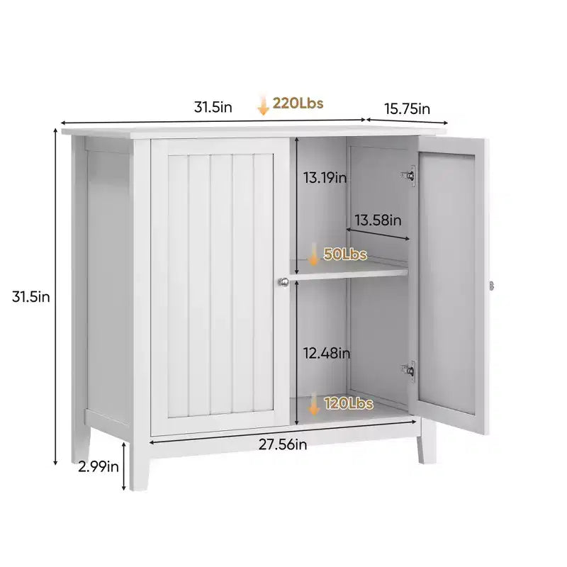 Meuble de rangement autoportant GDFStudio Lux Mid-Century Modern 80 cm à deux portes