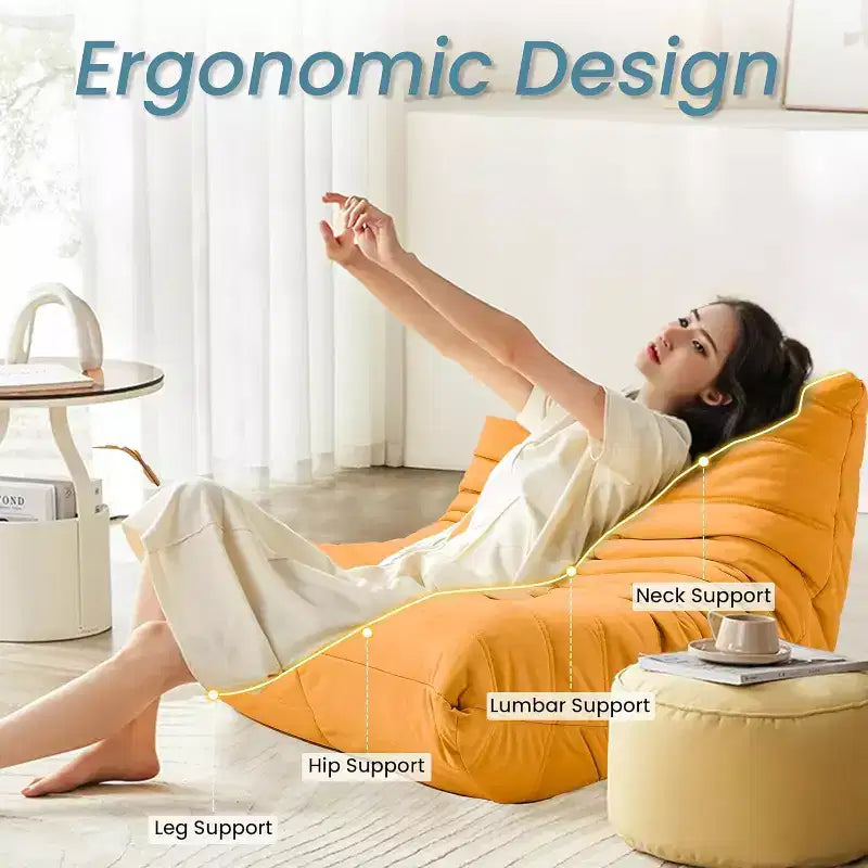 Divano Bean Bag EROMMY, 28D Memory Foam, Facile da Pulire e Portatile, Similpelle Premium, Divano da Terra Leggero per Soggiorno, Camera da Letto