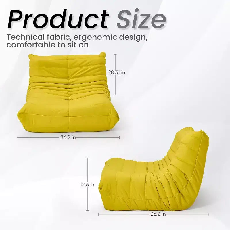 Divano Bean Bag EROMMY, 28D Memory Foam, Facile da Pulire e Portatile, Similpelle Premium, Divano da Terra Leggero per Soggiorno, Camera da Letto