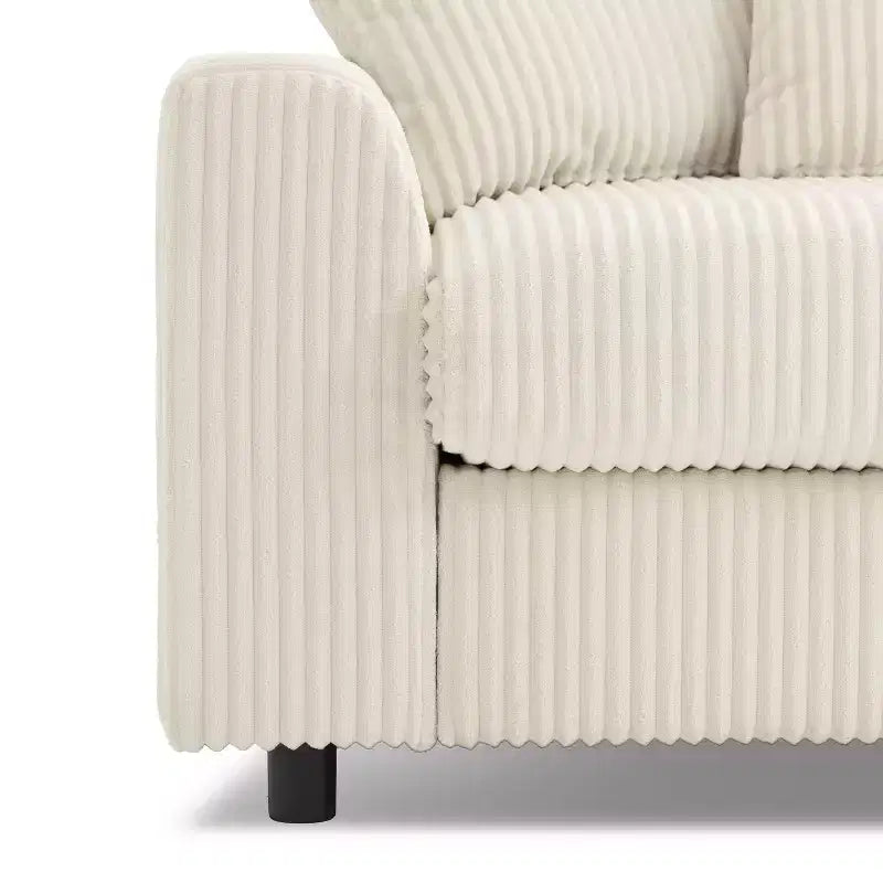 Divano componibile a L a 4 posti Whisen, comoda chaise longue convertibile, console, altoparlanti Bluetooth, porte USB, portabicchieri