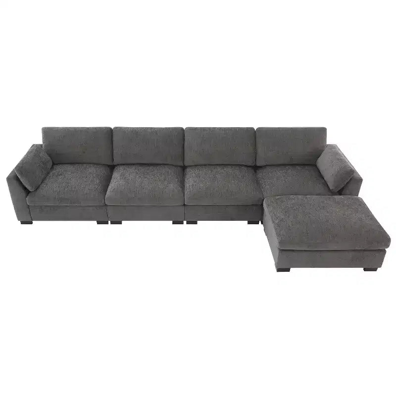 Canapé d'angle modulable 5 places en chenille Merax