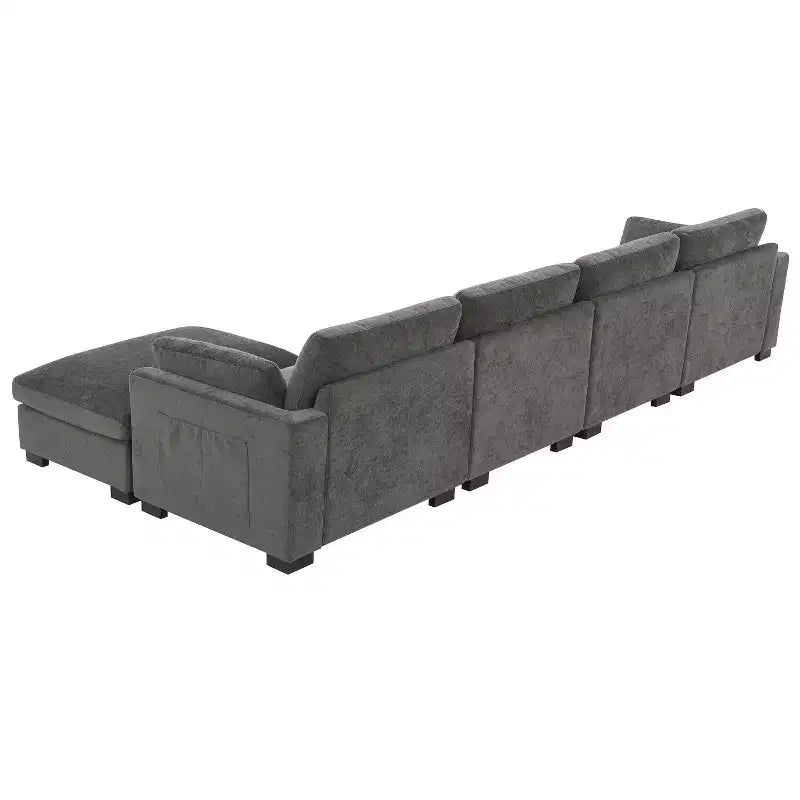 Canapé d'angle modulable 5 places en chenille Merax