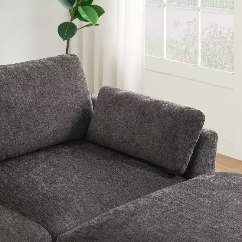 Canapé d'angle modulable 5 places en chenille Merax