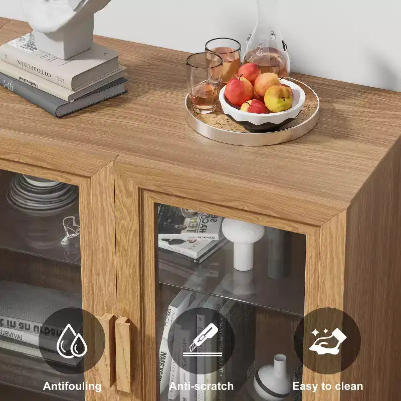 PexFix Madia 31x62x16 con 4 Ante e Contenitore Organizzatore Multiuso per Cucina Soggiorno Marrone