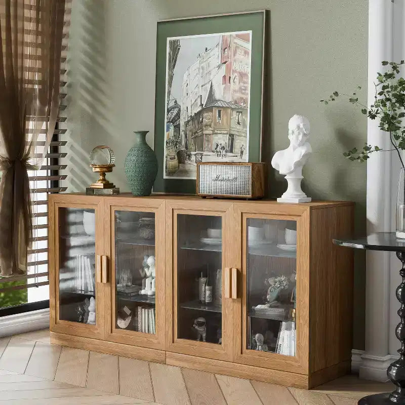 PexFix Madia 31x62x16 con 4 Ante e Contenitore Organizzatore Multiuso per Cucina Soggiorno Marrone