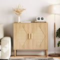 CuisinSmart Buffet Cabinet, Storage Cabinet with 2 Rattan Decorated, Sideboard Cabinets, Accent Cabinets for Living Room, Dining Room, Entryway