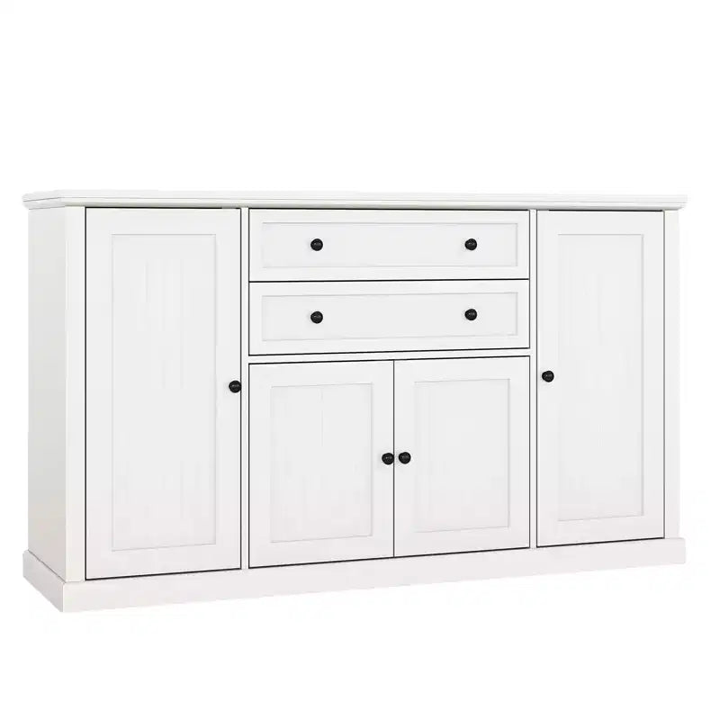 TROPOW 58 Buffet Bahut avec Rangement avec 4 Portes et 2 Tiroirs, Meuble de Rangement de Cuisine en Bois Style Ferme, Meuble de Rangement, Meuble Bar à Café