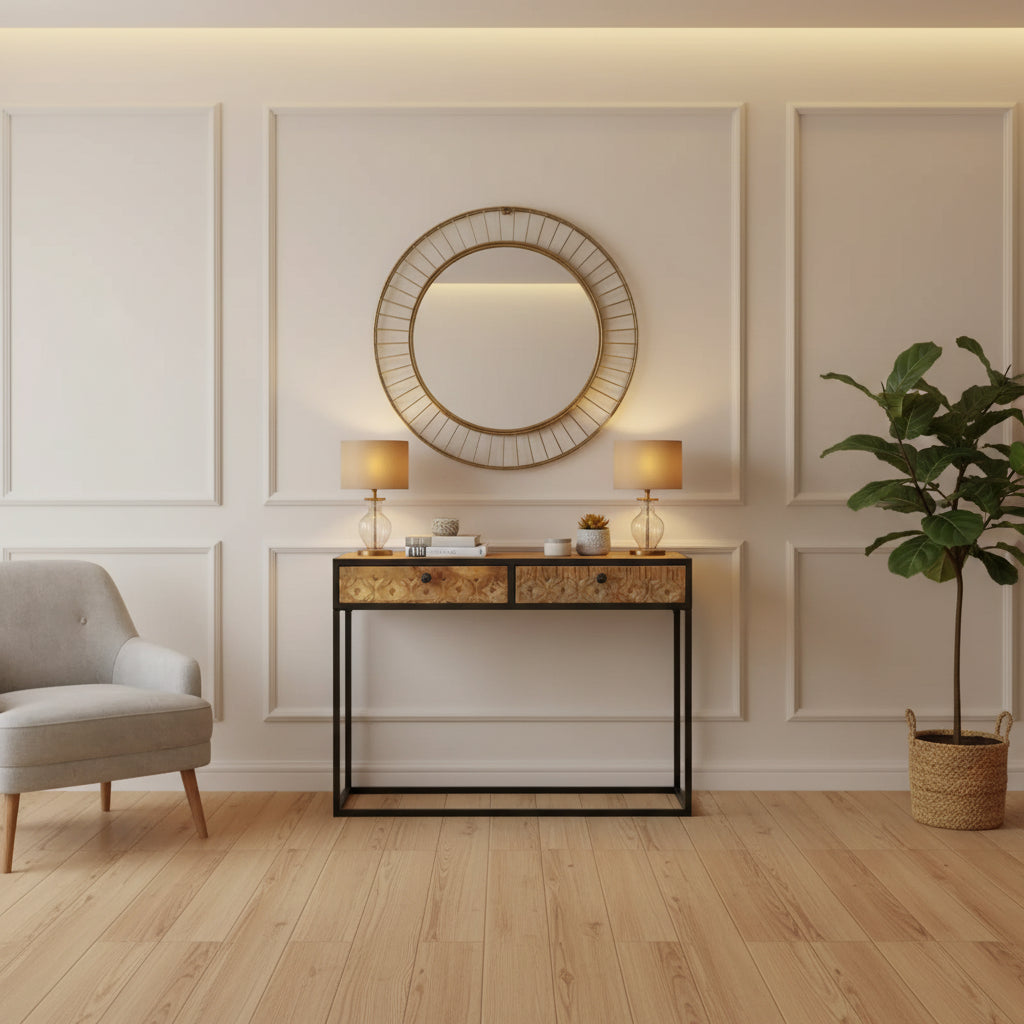 vidaXL Console Table 39.4x13.8x29.5 Solid Mango Wood