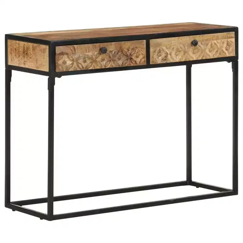 Consolle 39,4x13,8x29,5 cm in Legno Massello di Mango