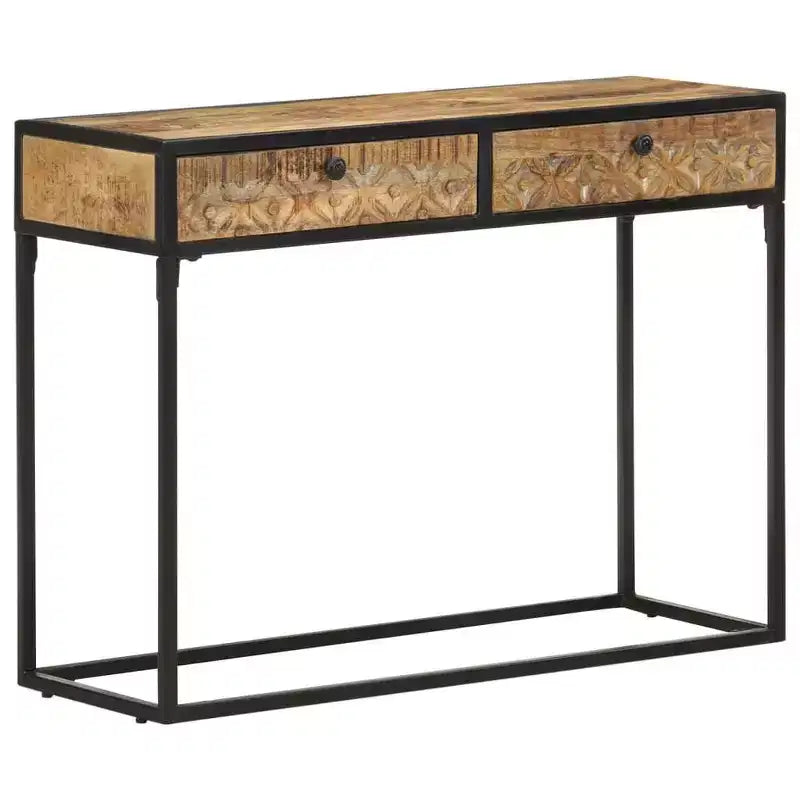 Consolle 39,4x13,8x29,5 cm in Legno Massello di Mango