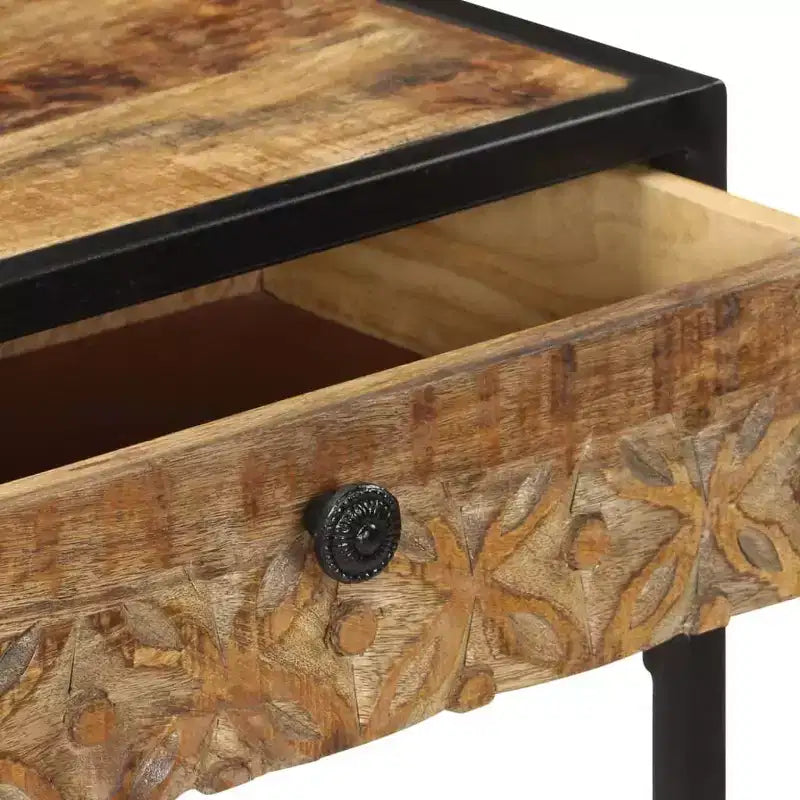 Consolle 39,4x13,8x29,5 cm in Legno Massello di Mango