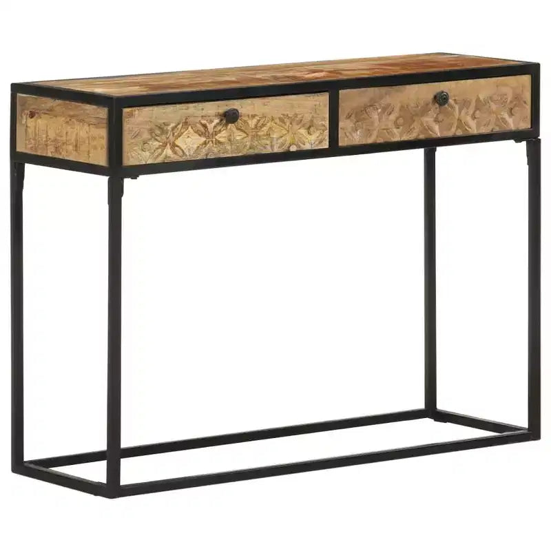 Consolle 39,4x13,8x29,5 cm in Legno Massello di Mango
