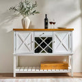 GDFStudio Forster Modern 47.5 Wood Sideboard with Wine Rack and Drawers