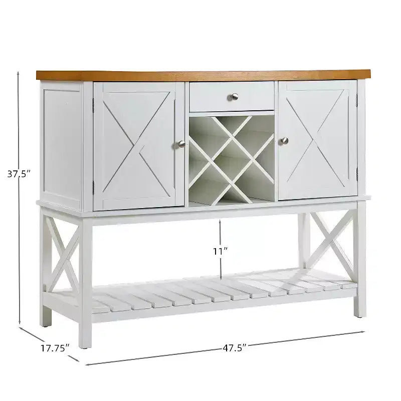 GDFStudio Forster Madia Moderna in Legno da 47,5 con Portabottiglie e Cassetti