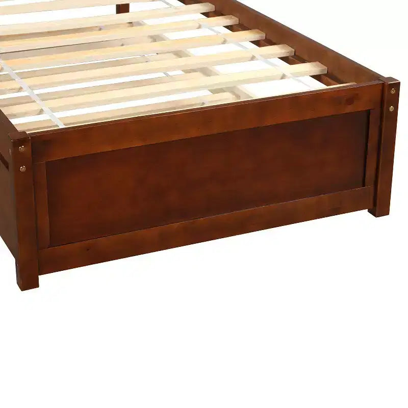 Base letto a piattaforma in legno Twin con letto estraibile Espresso