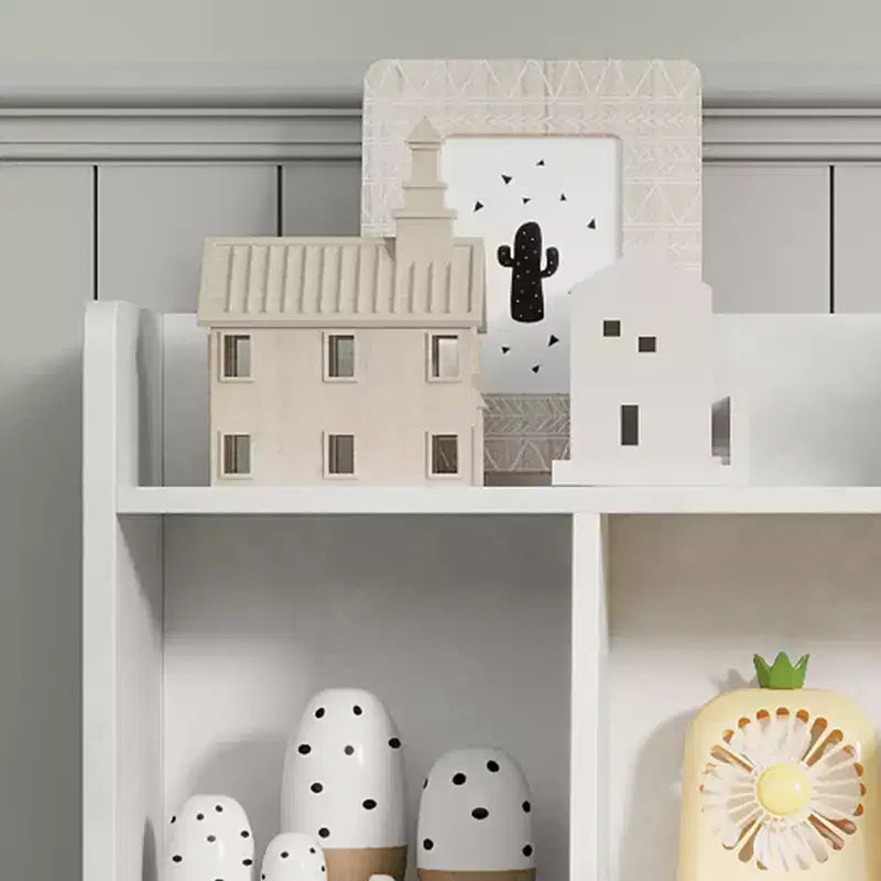 Libreria per bambini e portaoggetti per giocattoli, organizer per giocattoli a 3 livelli, mobiletto a 5 cubi, libreria per bambini