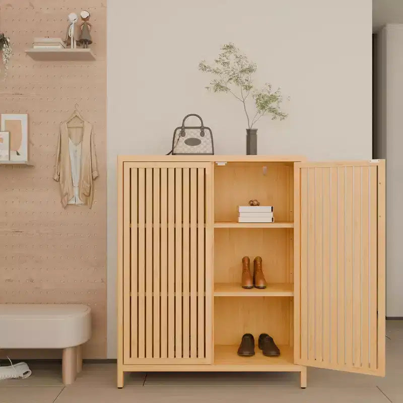 GDFStudio Smedley Modern 38.1 Bamboo Storage Cabinet with 2 Doors