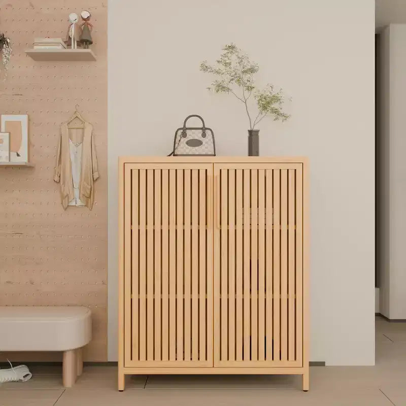 GDFStudio Smedley Mobile Contenitore Moderno in Bambù 38.1 cm con 2 Ante