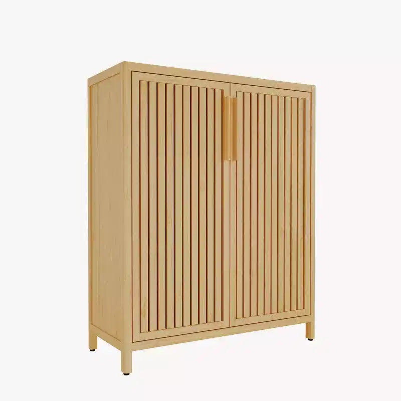 GDFStudio Smedley Mobile Contenitore Moderno in Bambù 38.1 cm con 2 Ante