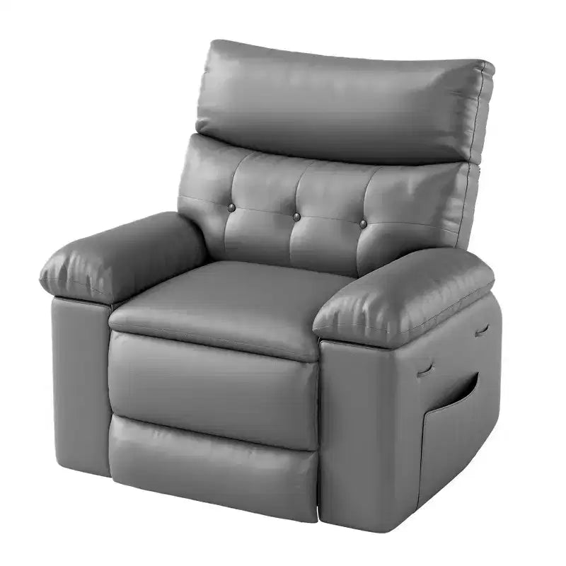 Fauteuil inclinable pour adultes, fauteuil inclinable électrique en cuir PU, pivotant à 270 degrés avec poche latérale, canapé de massage moderne pour salon ou chambre à coucher