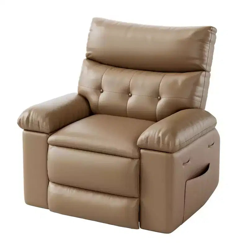 Fauteuil inclinable pour adultes, fauteuil inclinable électrique en cuir PU, pivotant à 270 degrés avec poche latérale, canapé de massage moderne pour salon ou chambre à coucher