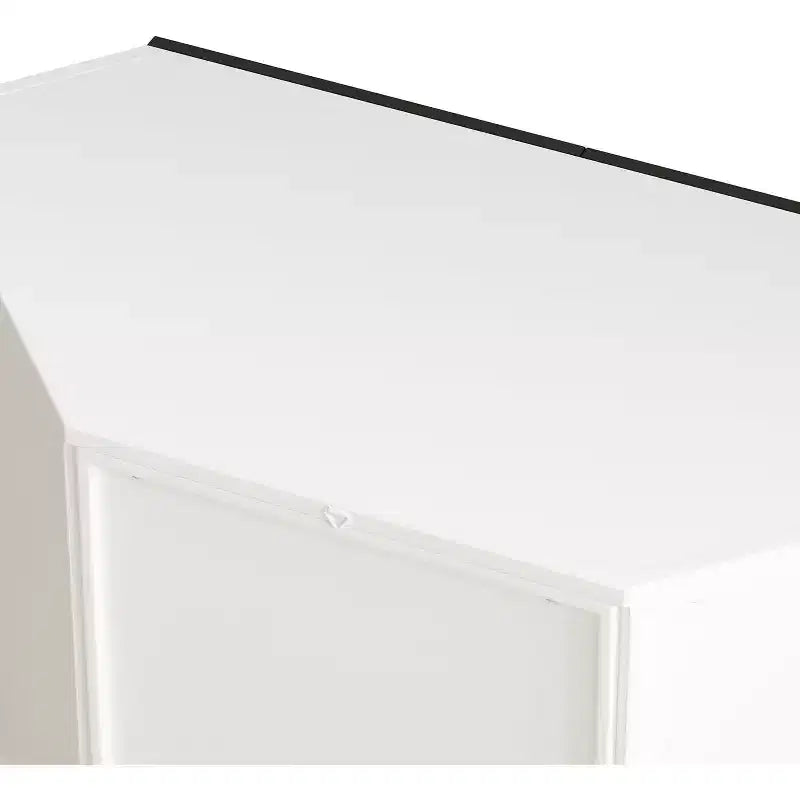 Meuble d'angle Acekool, buffet à 2 portes avec cadre en métal et étagères à 2 niveaux, organisateur de rangement pour salon, cuisine, chambre, salle de bain, blanc
