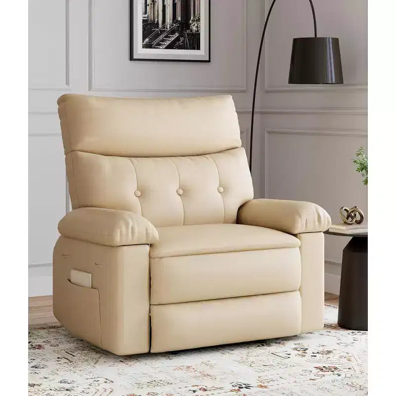 Fauteuil inclinable manuel surdimensionné Acekool, fauteuil en similicuir avec coussin épais pour salon et chambre à coucher, confort spacieux et décontracté