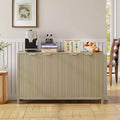 Acekool Fluted Sideboard Buffet Cabinet, Modern 4-Door Storage with Adjustable Shelves for Kitchen, Dining, Living Room, or Entryway