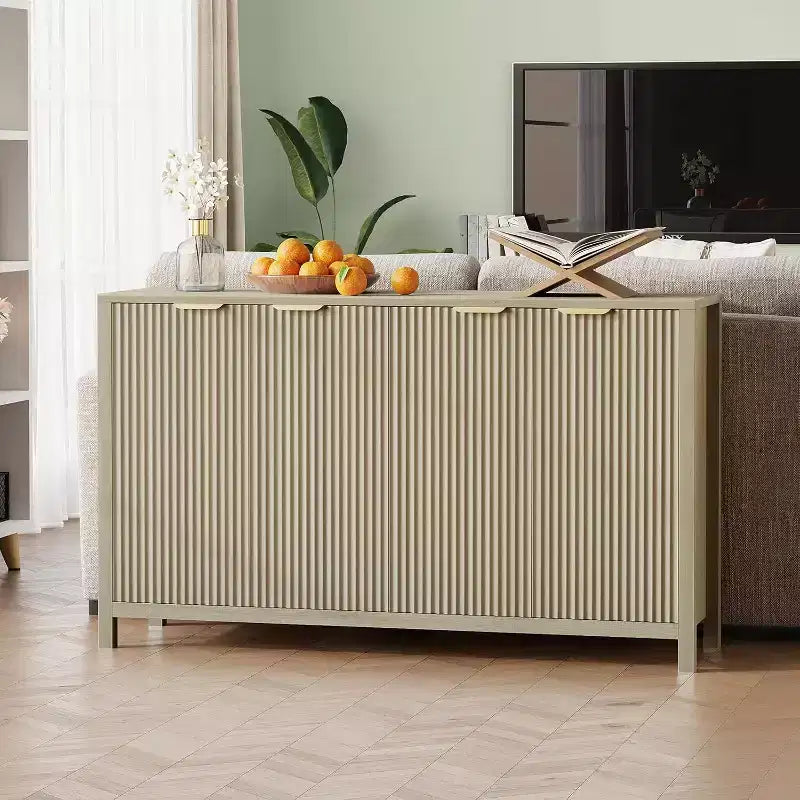 Acekool Madia a Buffet Smerlata, Mobile Contenitore Moderno a 4 Ante con Ripiani Regolabili per Cucina, Sala da Pranzo, Soggiorno o Ingresso