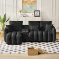 GDFStudio Lyney 91.73 Modern 3-Seater L Shaped Upholstered Sectional Sofa with Console and Pillows