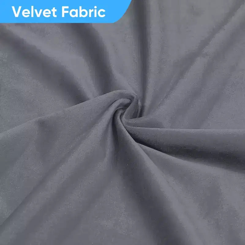 Divano sezionale in velluto a forma di L Mjkone, divano componibile a 4 posti con pouf, divani trasformabili con bordo borchiato