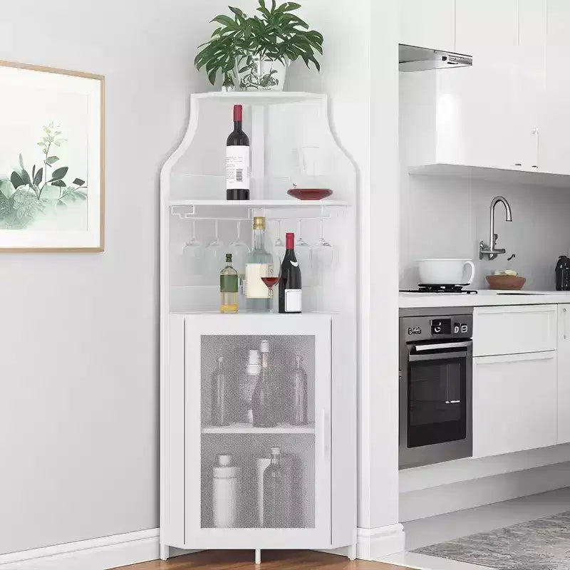 Angoliera portabottiglie, cantinetta portabottiglie in metallo, può contenere più di 50 bottiglie e bicchieri, portaoggetti da pavimento per cucina, sala da pranzo, ufficio e bar