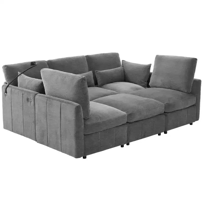 Divano componibile modulare multifunzionale Merax con pouf mobile