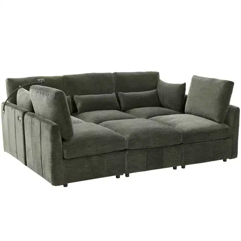 Divano componibile modulare multifunzionale Merax con pouf mobile